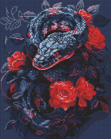 Diamantová mozaika - Nebezpečná růže 40х50 