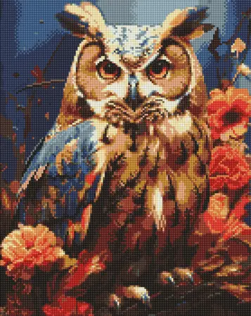  Diamantová mozaika - Lesní sova 40х50 