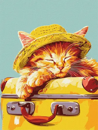 Malování podle čísel - Spící kotě 30х40cm