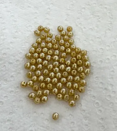 Voskované perly 3 mm khaki cca 100ks (3,5 g)