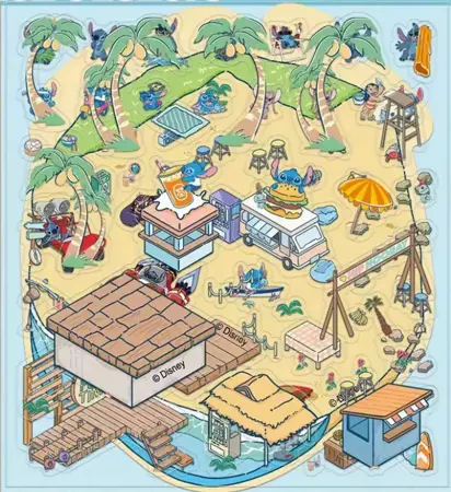 Sada samolepek – Disney Stitch na pláži