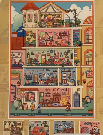 Sada samolepek – Domeček snů (2 archy + 1 scéna, 190 × 265 mm)