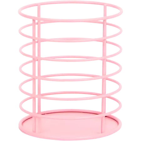 Kovový stojánek na tužky Ø 8 × 10 cm – růžový