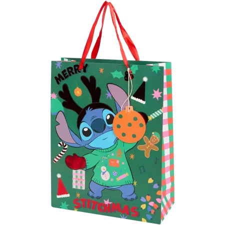Dárková taška Stitch – 26 × 34 × 12 cm zelená