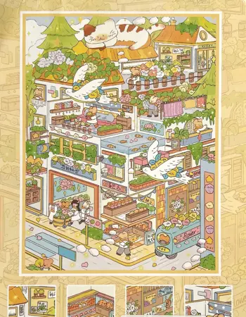 Sada samolepek – Město koček a květin (3 archy + 1 scéna)