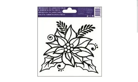 Vánoční šablona – předloha na malování na sklo 14 × 14 cm