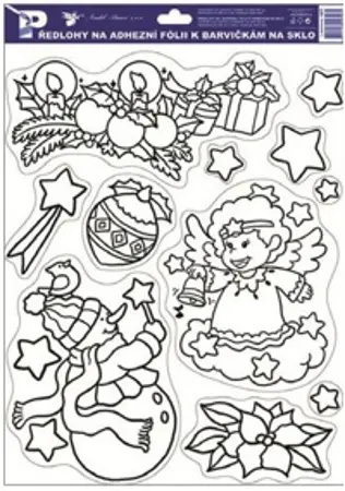 Vánoční předlohy k vybarvení na sklo – 38 × 30 cm №2