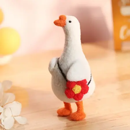 Sada na suché plstění – Roztomilá husa s květinovou taškou