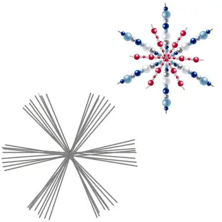 Sněhová vločka – drátěná kostra pro DIY dekorace a vánoční ozdoby 15 cm