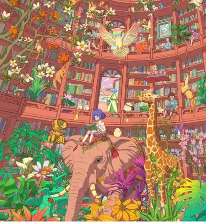 Kreativní antistresové vylepovačky – rumbox, 1 scéna + 3 archy PET samolepek (17 × 25 cm) Library 