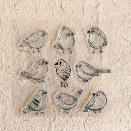 Průhledné silikonové razítko s ptáky – dekorativní stempl pro scrapbooking, přání a DIY