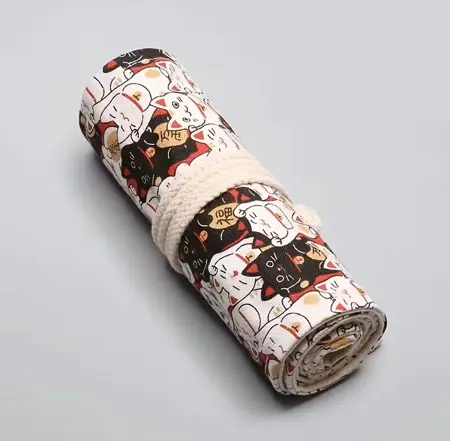 Rolovací textilní penál „Kočičky“ – 24 ks