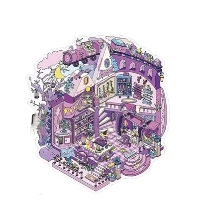 Kreativní antistresové vylepovačky – rumbox (1 scéna + 2 archy PET samolepek) magie