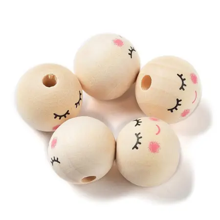 Dřevěné korálky obličej č.25 – 20 mm