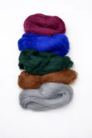 Sada vlny na plstění 50 g – barevný mix (5 barev) tmavá 