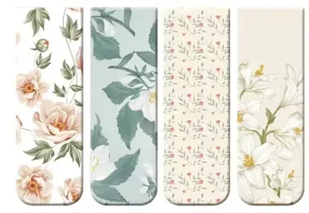 Magnetické záložky – romantická květinová kolekce (4 ks) Zahrada tichých snů