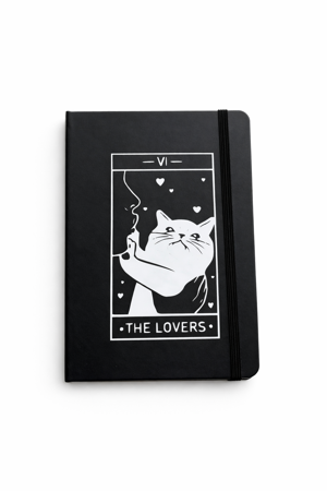 Poznámkový blok A5 „The Lovers – Kočka“ s gumičkou