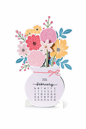 Kalendar kytky ruzove