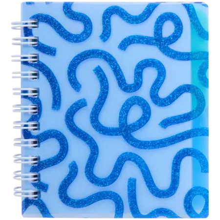 Mini poznámkový blok s kroužkovou vazbou a rozřazovači  Modrá – FSC® papír