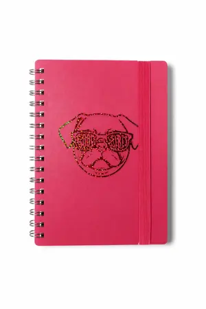 Poznámkový blok A6 s kroužkovou vazbou – 80 listů Good vibes Růžová