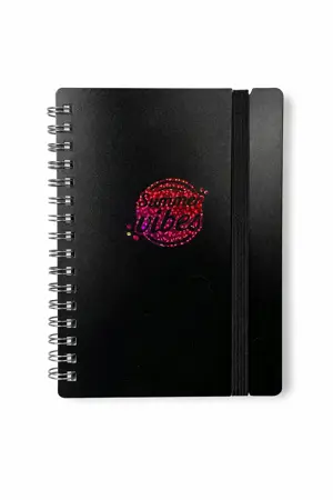 Poznámkový blok A6 s kroužkovou vazbou – 80 listů Summer vibes černá