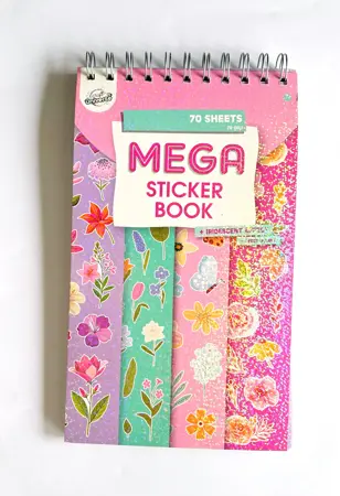XL samolepková knížka Mega sticker book  70 listů Kytky 