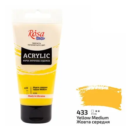 Akrylová barva ROSA Studio – 75 ml   433 yellow medium