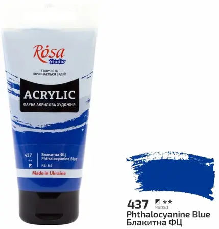 Akrylová barva ROSA Studio – 75 ml  437 phthalocyanine blue