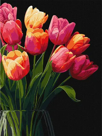 Malování podle čísel – plátno 30×40 cm KHO 3279 Vůně tulipánů
