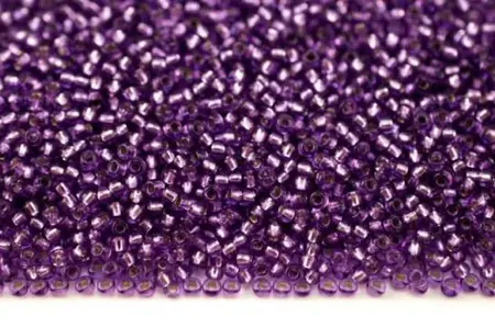 Preciosa rokajl 10/0 – stříbrný průtah  liláková (08228), 10 g