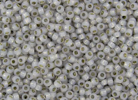 Rokajlové korálky - Round 11/0 :  PermaFinish - Silver-Lined Milky Cloud TR-11-PF2101 
