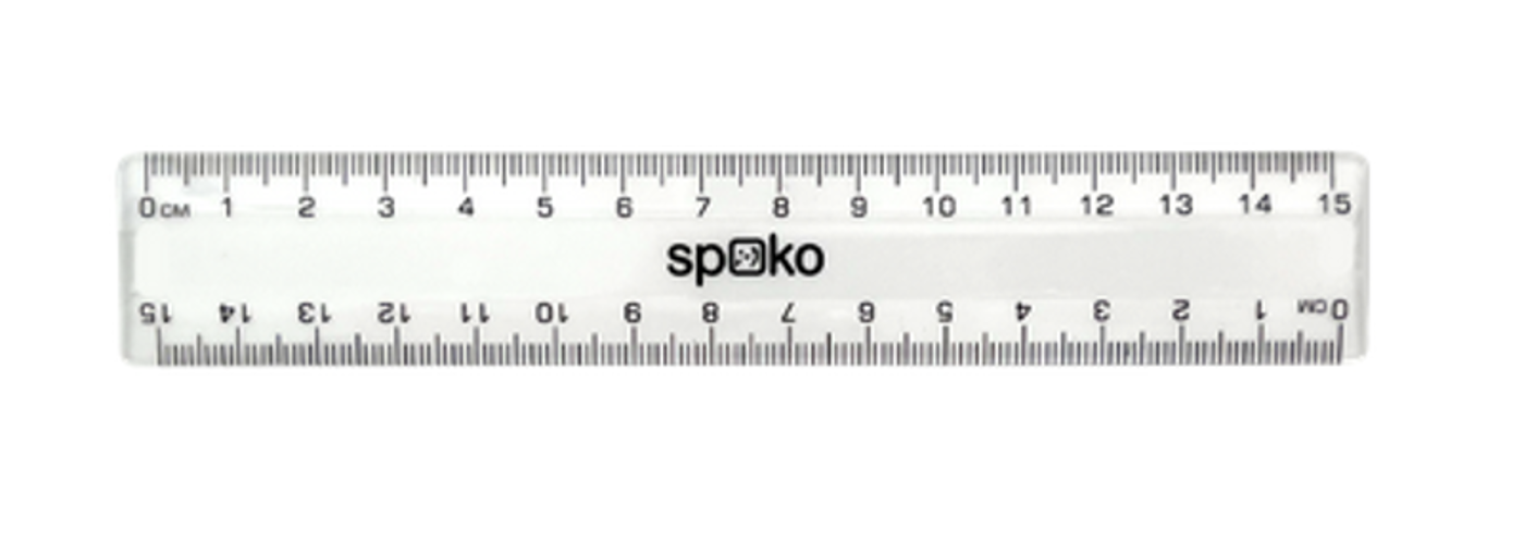 Pravítko Spoko 15cm transparentní - fotografie 1