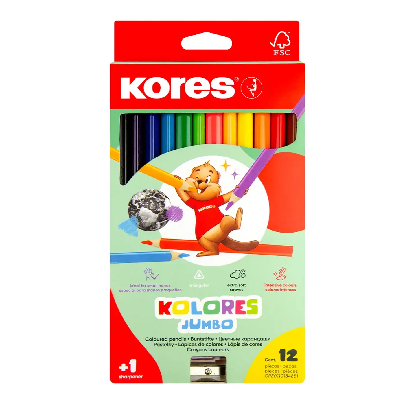 Trojhranné pastelky Kores Jumbo 24ks - fotografie 1