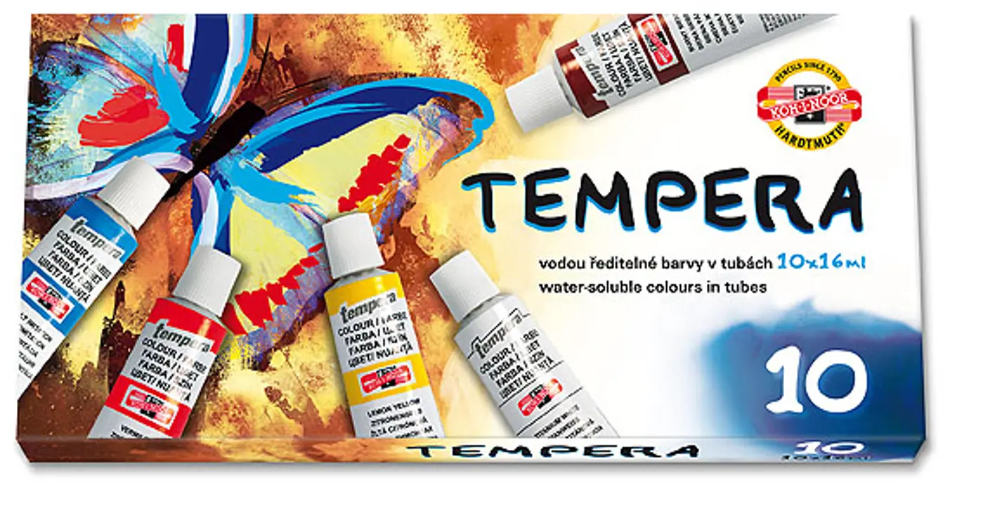Sada temperových barev v kartonu - 10x16ml - fotografie 1