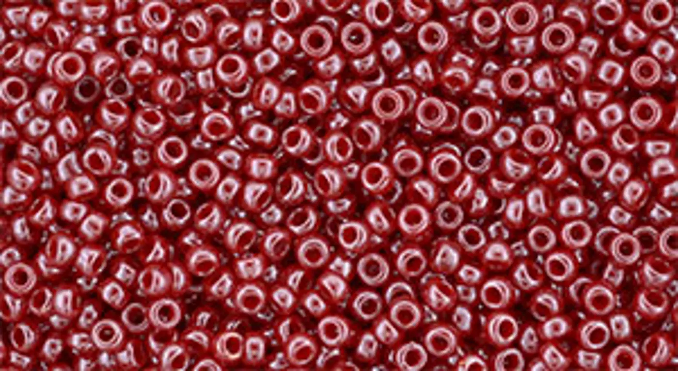 Rokajlové korálky Toho  - Round 15/0 : Opaque-Lustered Cherry TR-15-125  - fotografie 1