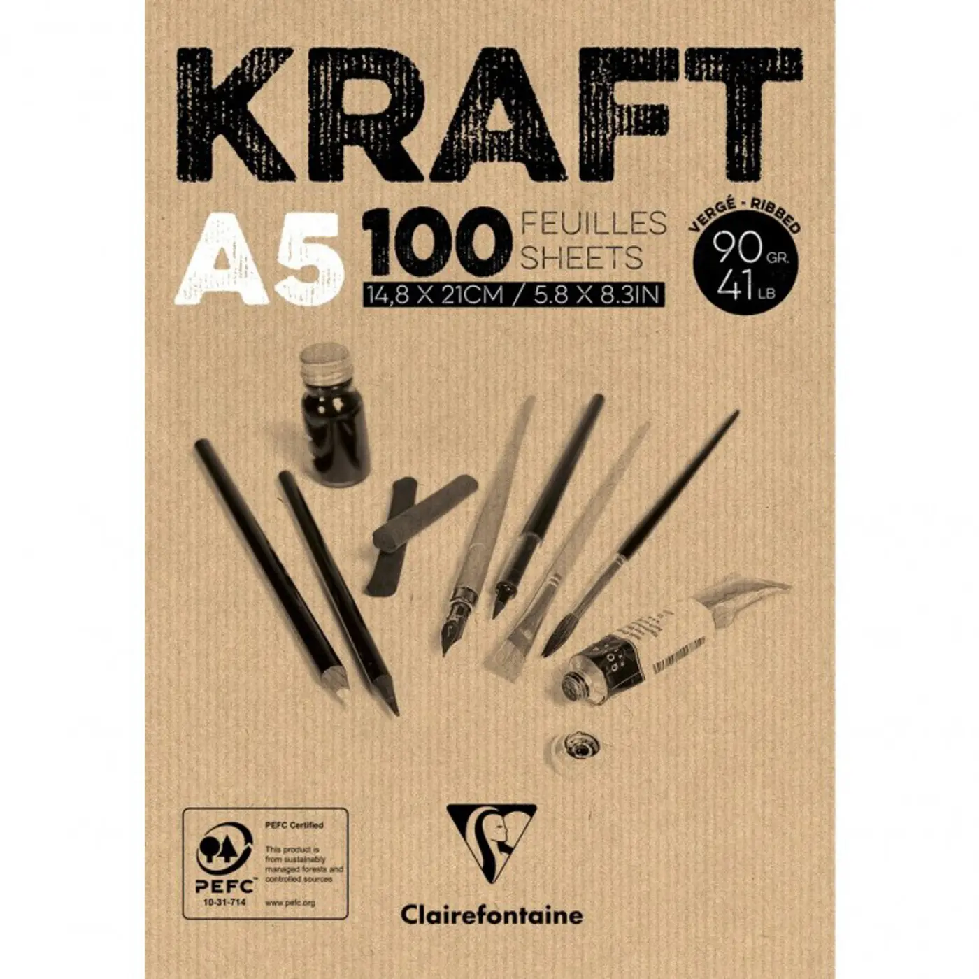 Hnědý blok Kraft A3 90g, 100 listů - fotografie 1
