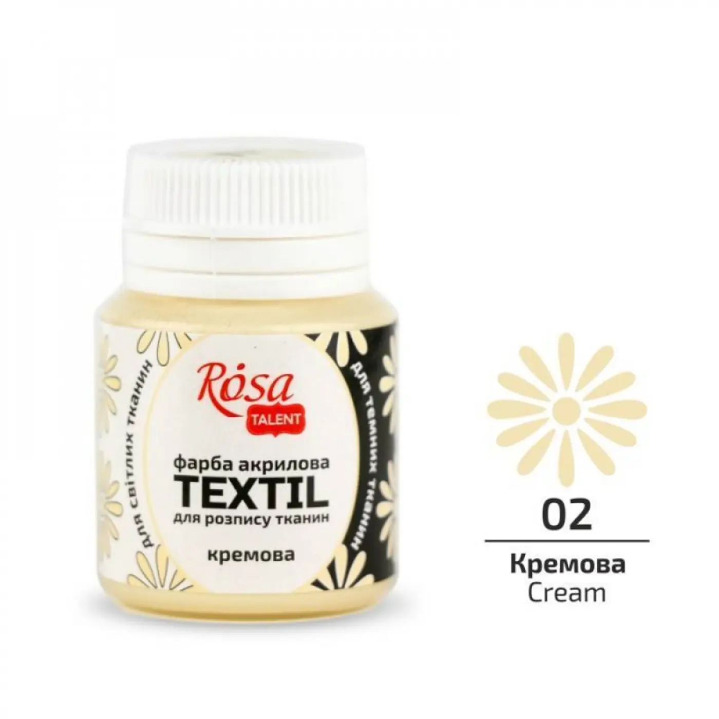 Barva na textil Rosa 20ml 02 Cream - fotografie 1