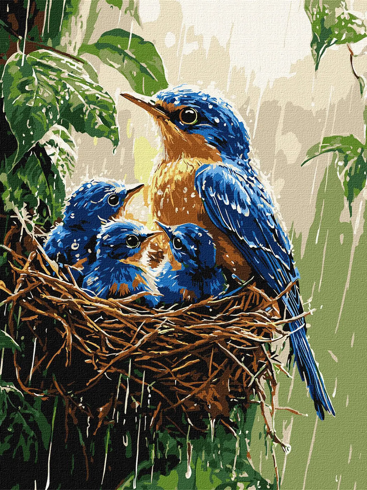 Malování podle čísel – plátno 30×40 cm KHO 6741 Jarní déšť - fotografie 1