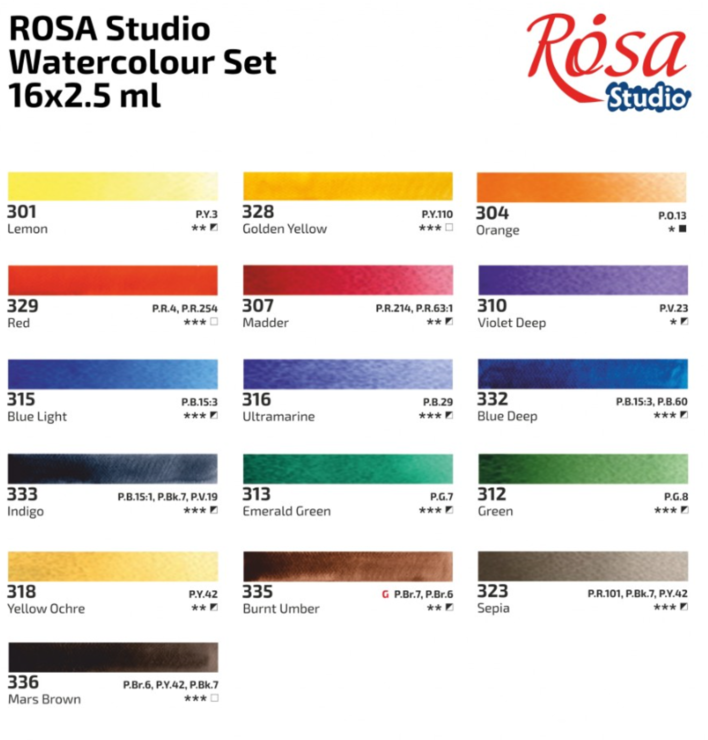 Sada akvarelových barev Rosa Studio 16ks – Plein Air - fotografie 2