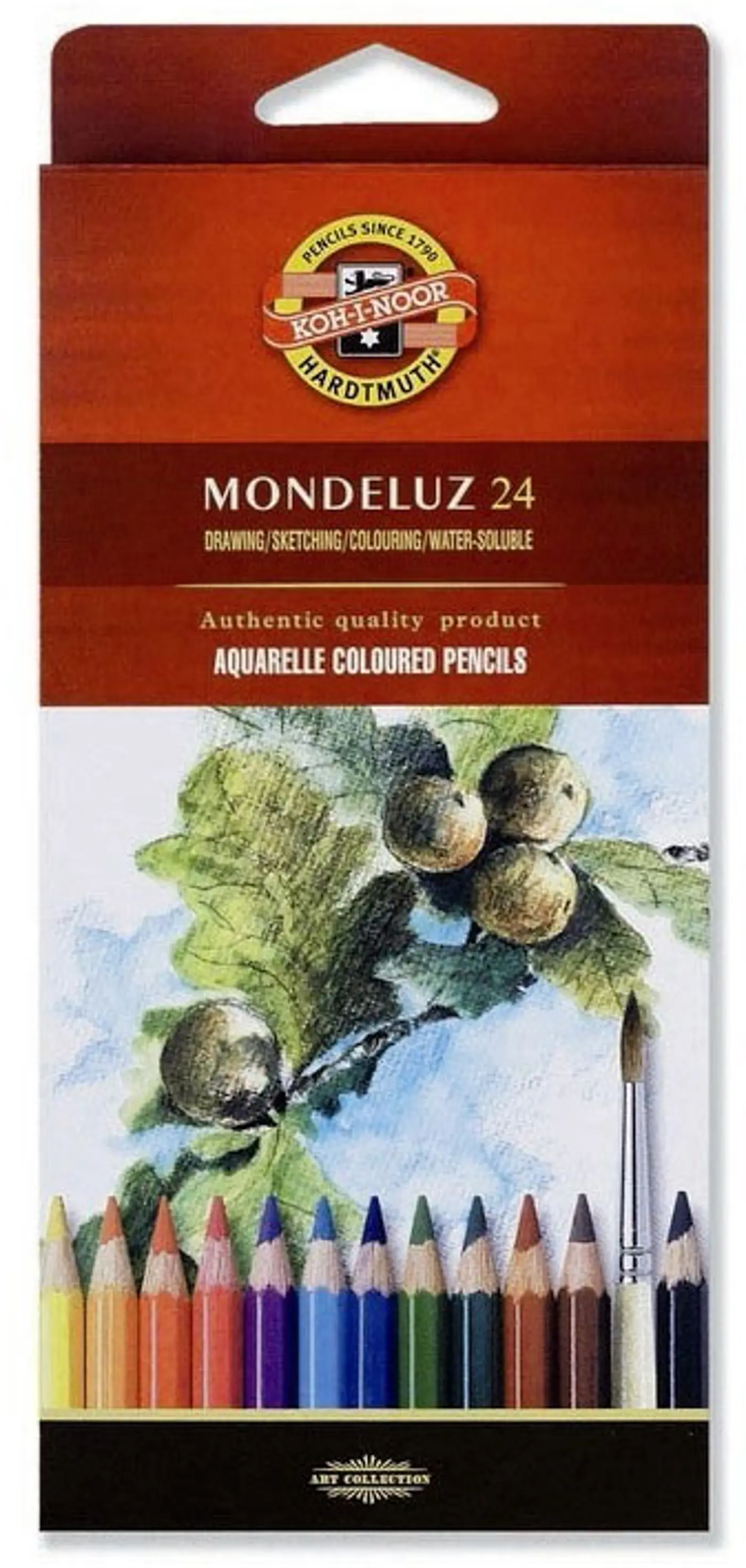Akvarelové pastelky Mondeluz 24ks v papírovém obalu - fotografie 1