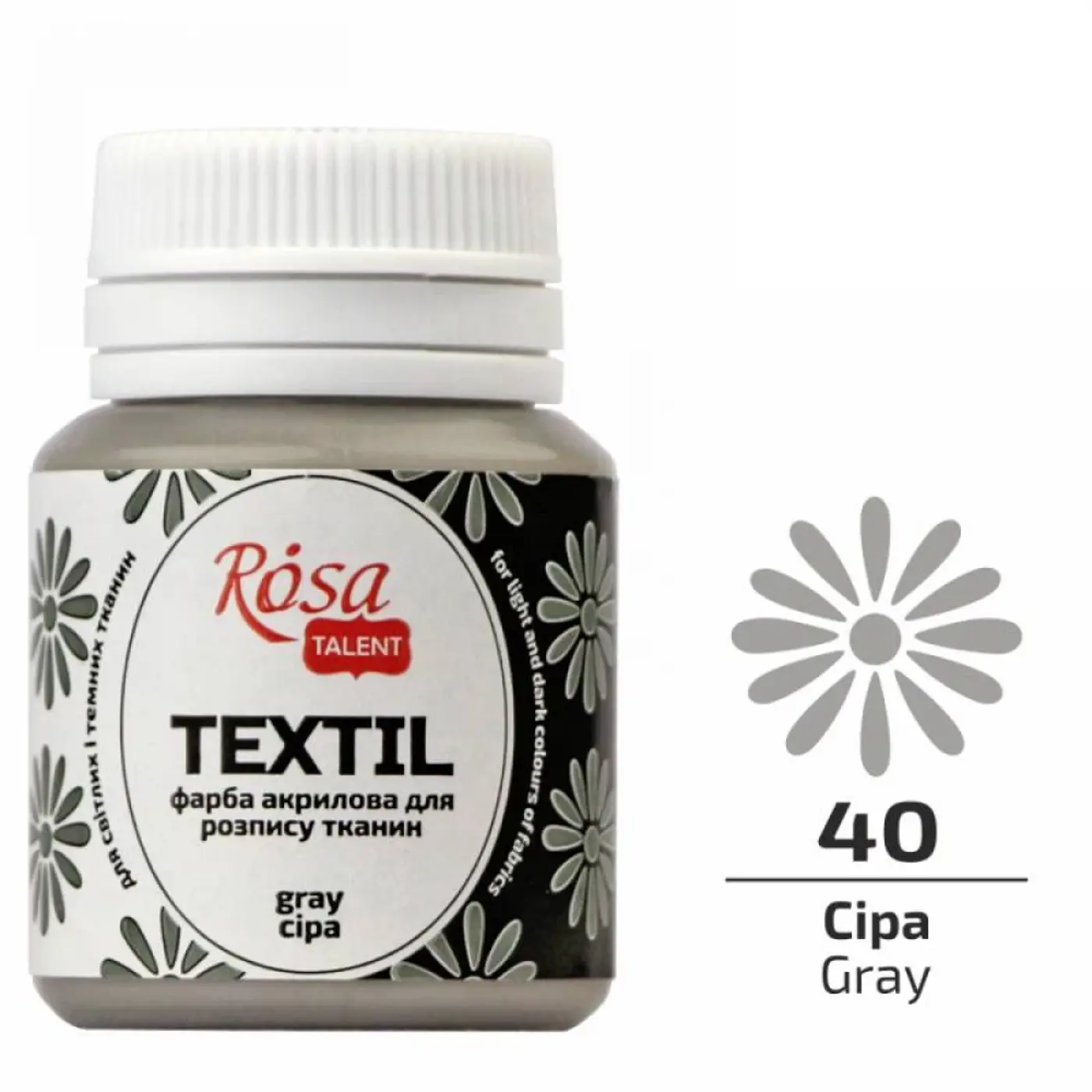 Barva na textil Rosa 20ml 40 Gray - fotografie 1