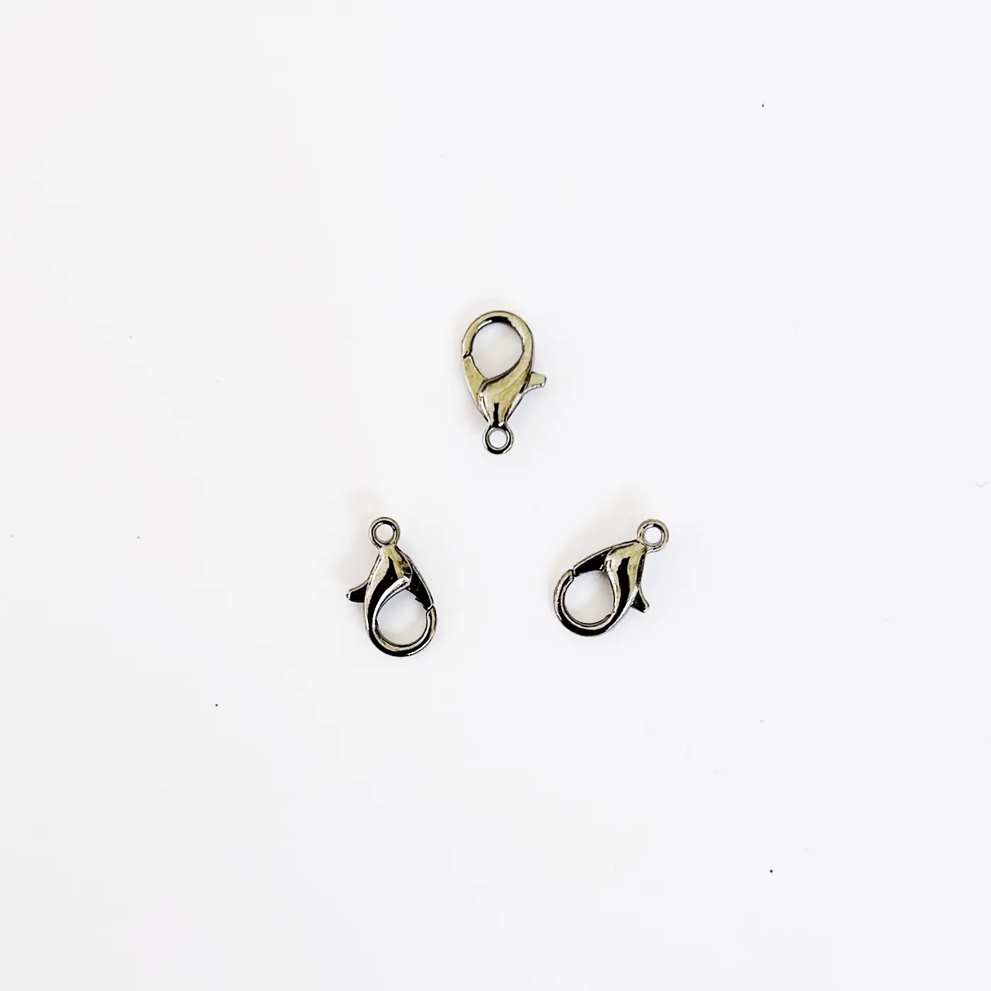 Karabinka - platina - 12 x 6 mm balení 3 ks - fotografie 1