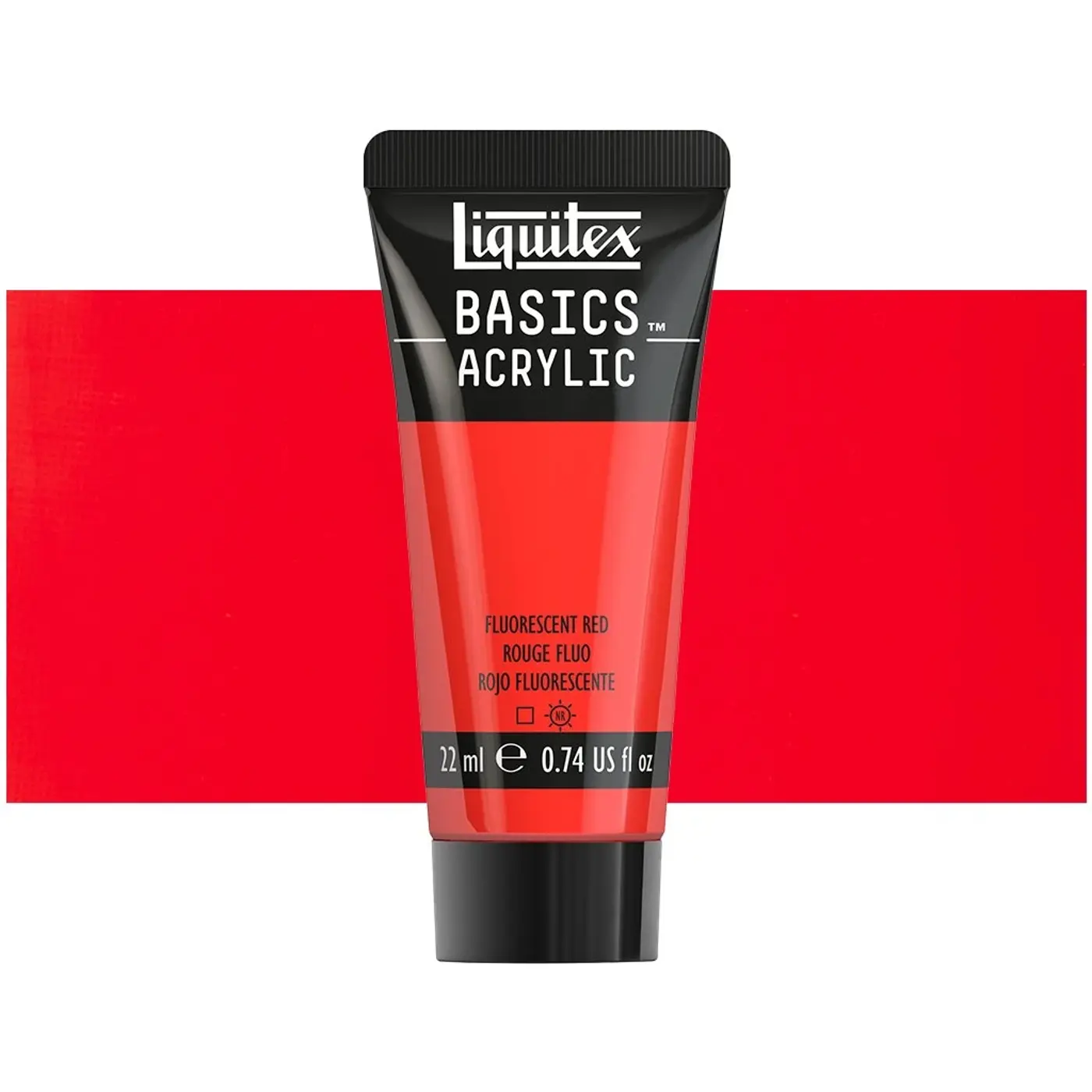 Akrylová barva Liquitex Basics 22 ml –  983 fluorescent red - fotografie 1