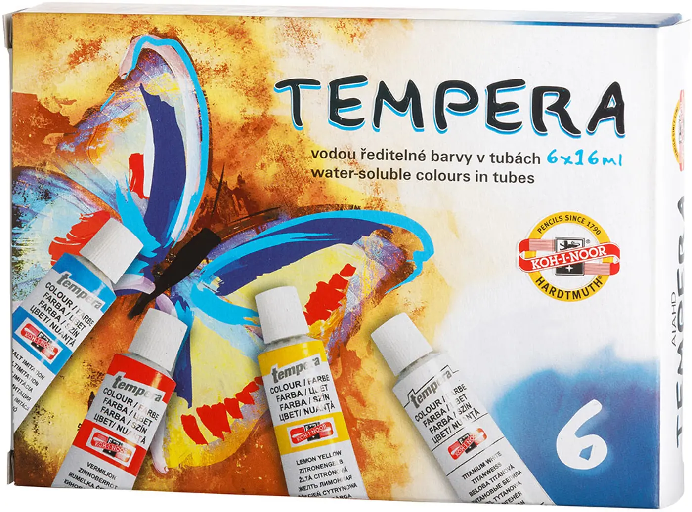 Sada temperových barev v kartonu – 6x16ml - fotografie 1