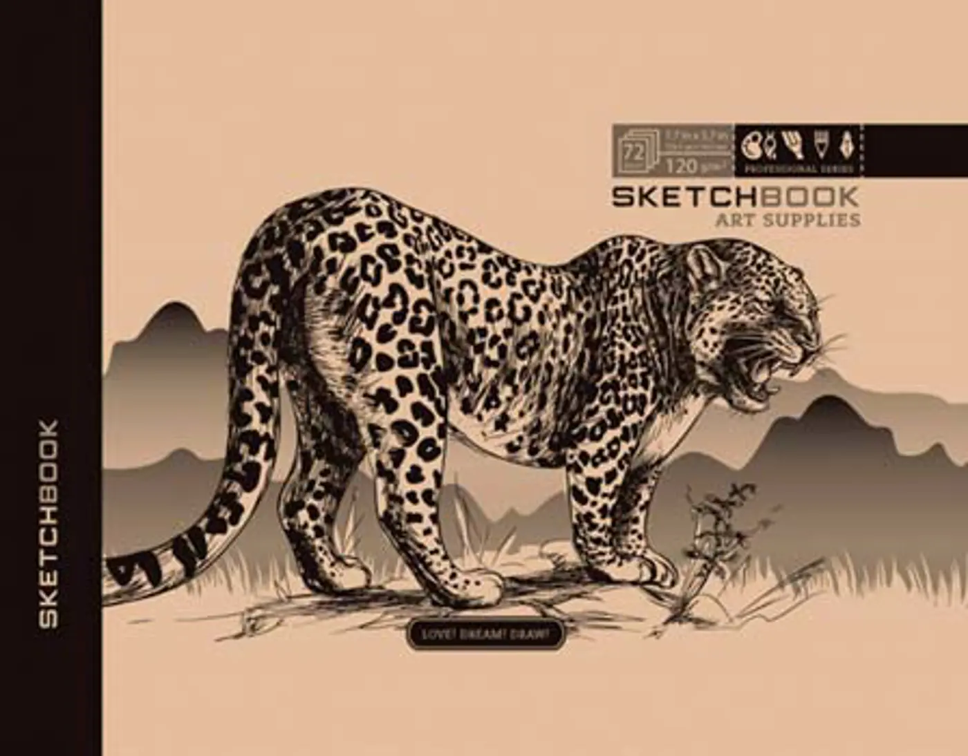 Sketchbook KRAFT LEOPARD 19,7x14,5 cm   - fotografie 1