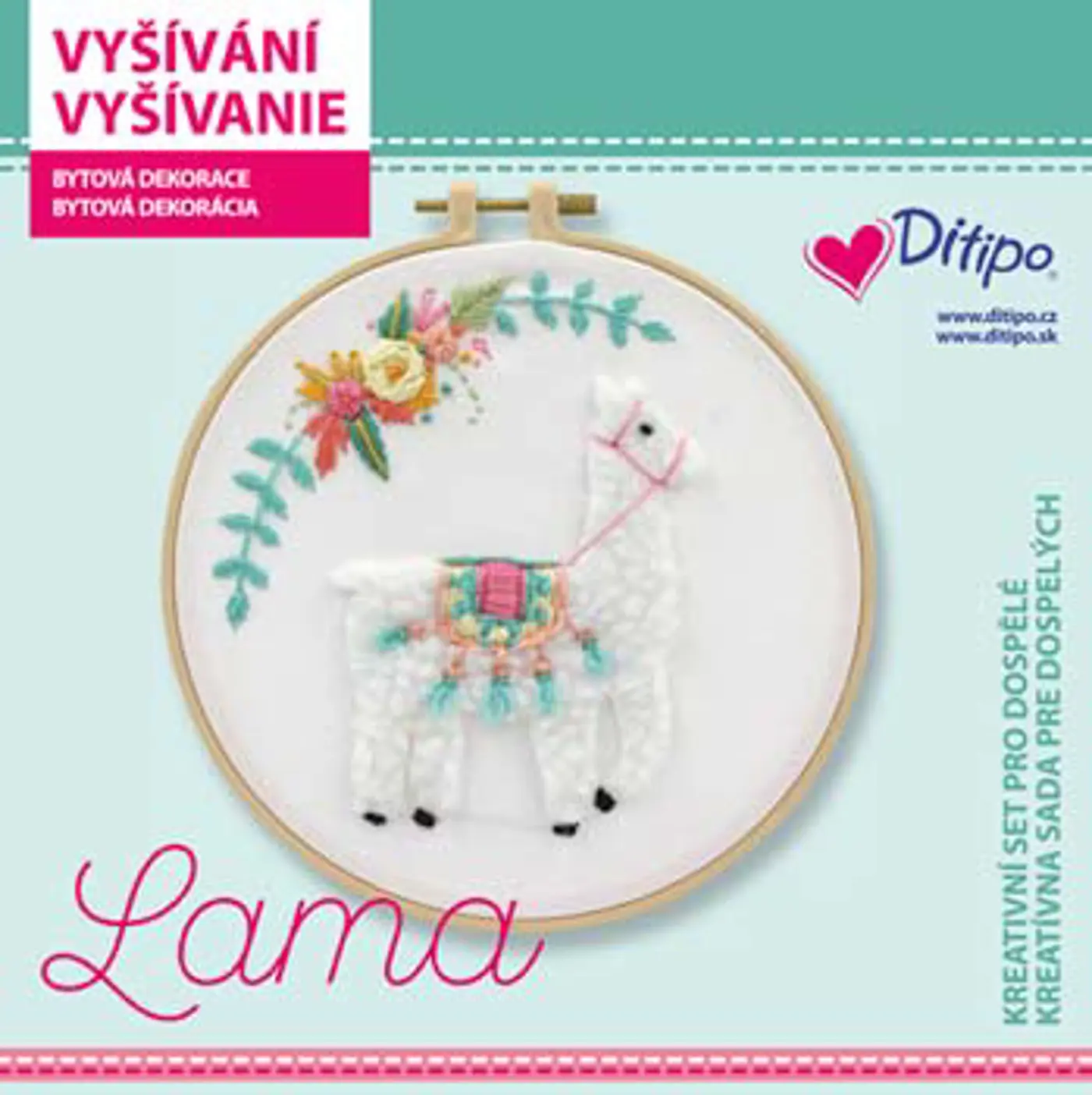 Kreativní set - Vyšívání - Lama - fotografie 1