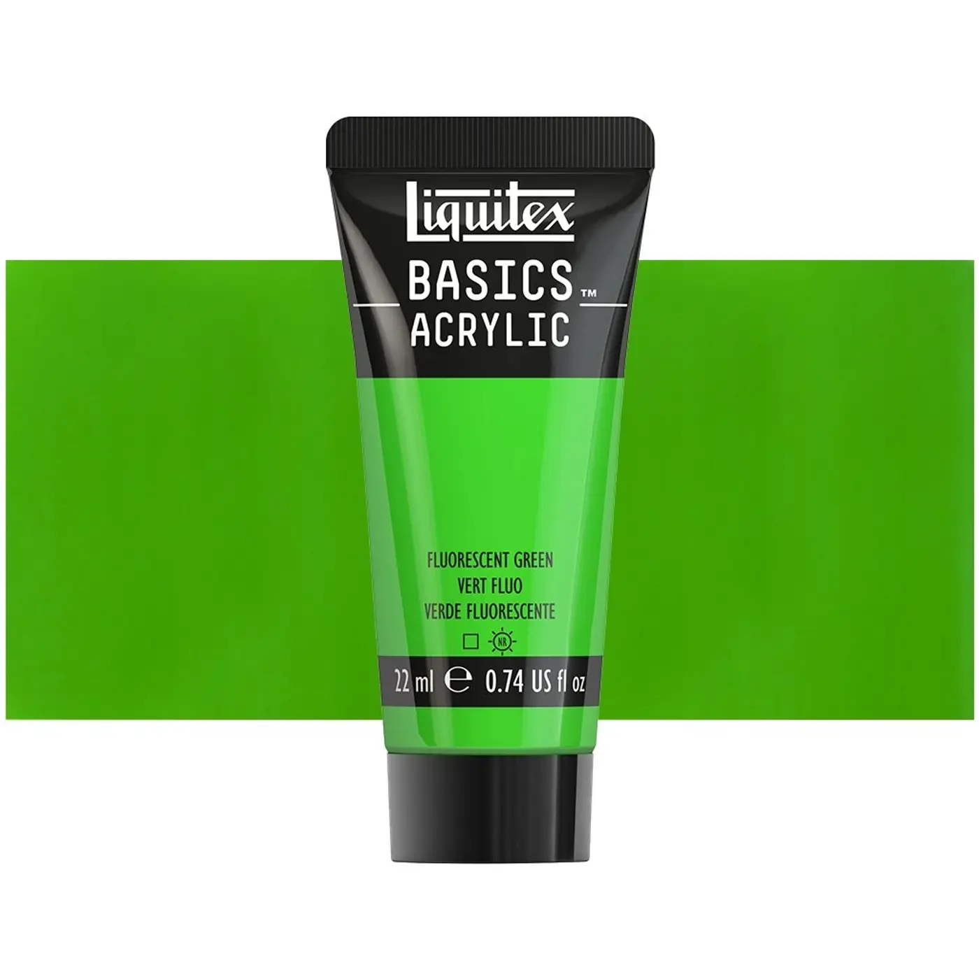 Akrylová barva Liquitex Basics 22 ml – 985 fluorescent green - fotografie 1