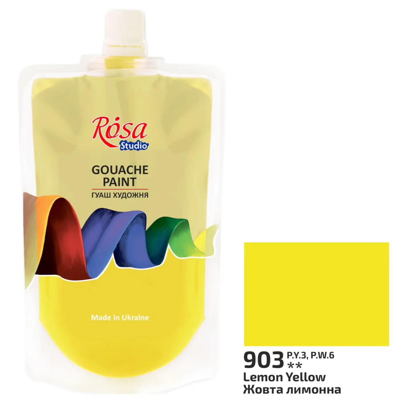 Kvašová barva Rosa – 903 lemon yellow 200 ml - fotografie 1