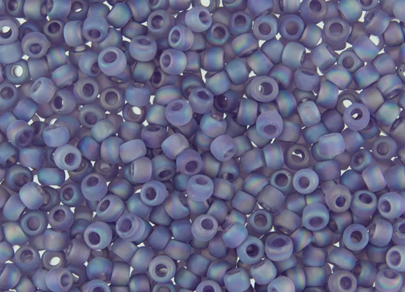 Rokajlové korálky Toho  - Round 15/0 : Transparent-Rainbow-Frosted Lt Tanzanite TR-15-166DF - fotografie 1