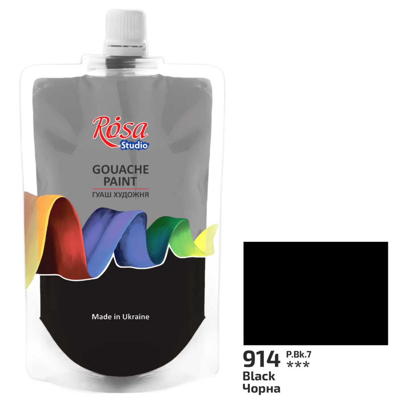 Kvašová barva Rosa – 914 black 200 ml - fotografie 1